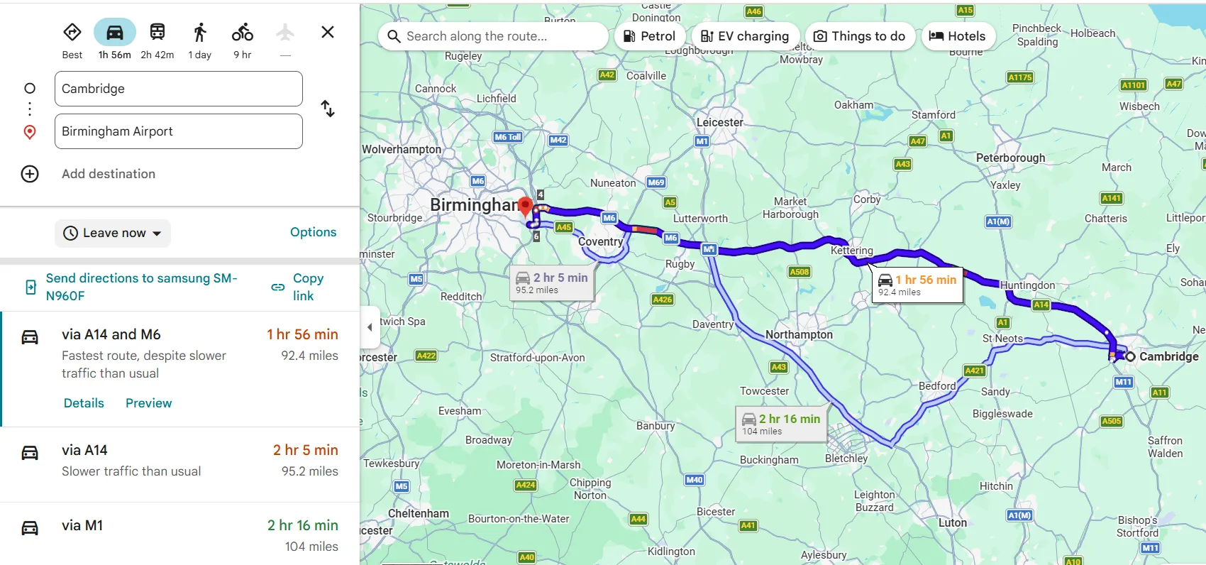 How Far Is Cambridge From Birmingham Airport